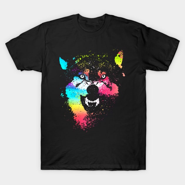 Technicolor Wolf T-Shirt by clingcling